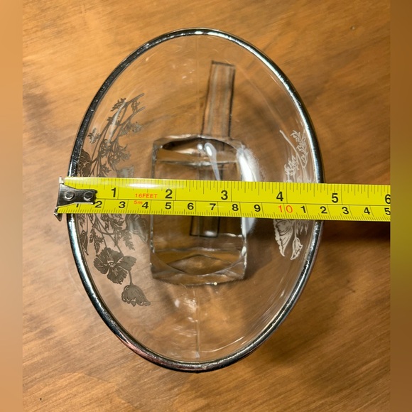 New Martinsville Viking Oval Vase & Compote Silver Flowers of Flanders Poppies - Picture 8 of 15